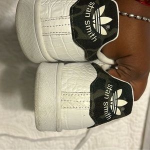 Adidas White Stan Smith Crocodile Camo Patch